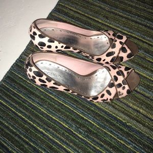 BCBG Pink and black cheetah print heels